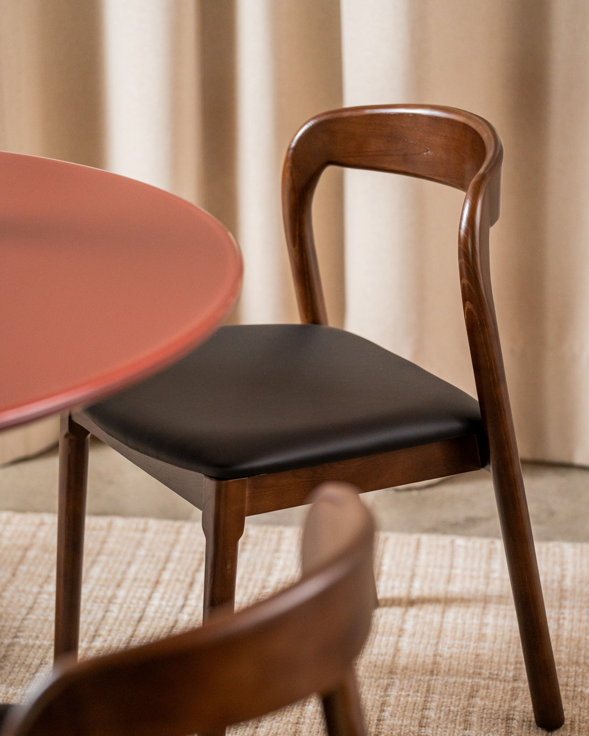 Iverra Dining Chair Walnut / Black PU (Set of 2)