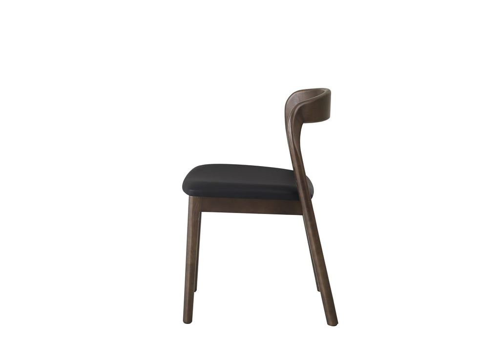 Iverra Dining Chair Walnut / Black PU (Set of 2)