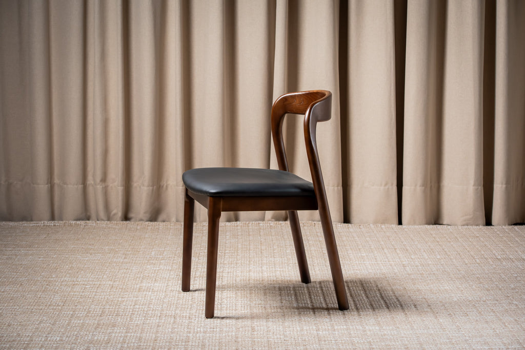 Iverra Dining Chair Walnut / Black PU (Set of 2)