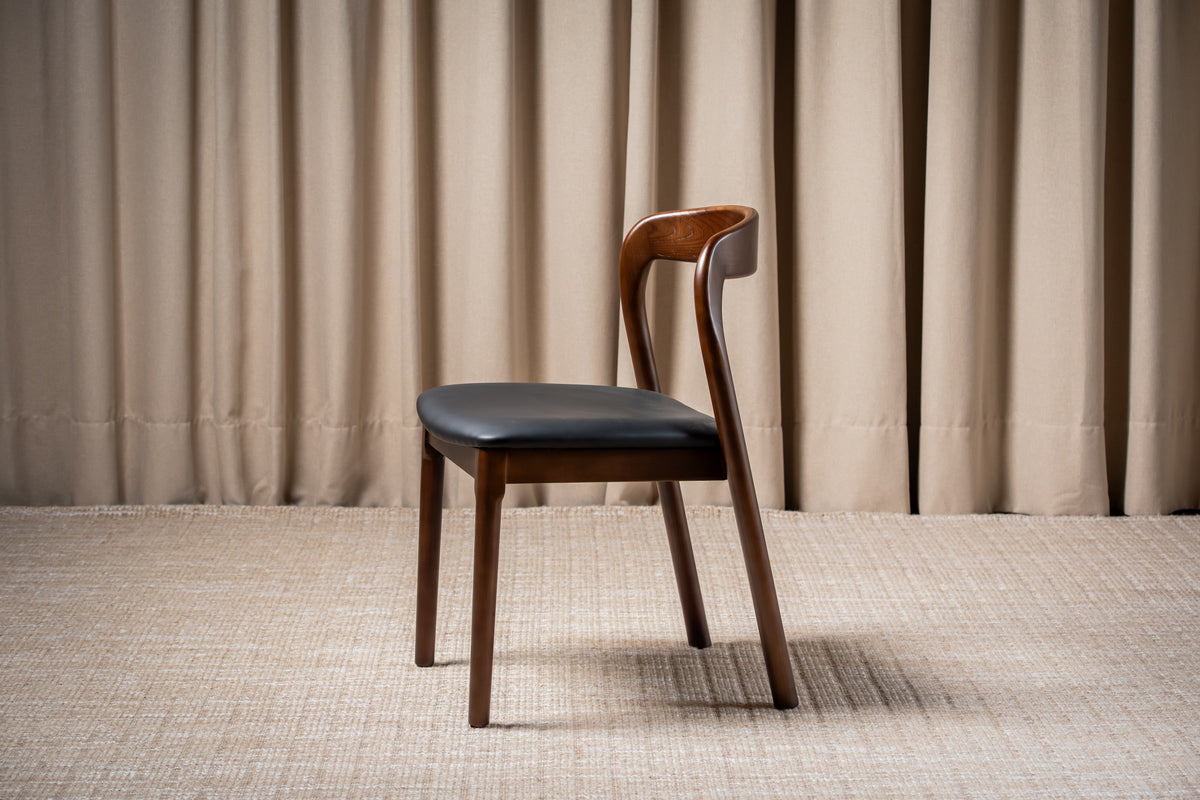 Iverra Dining Chair Walnut / Black PU (Set of 2)