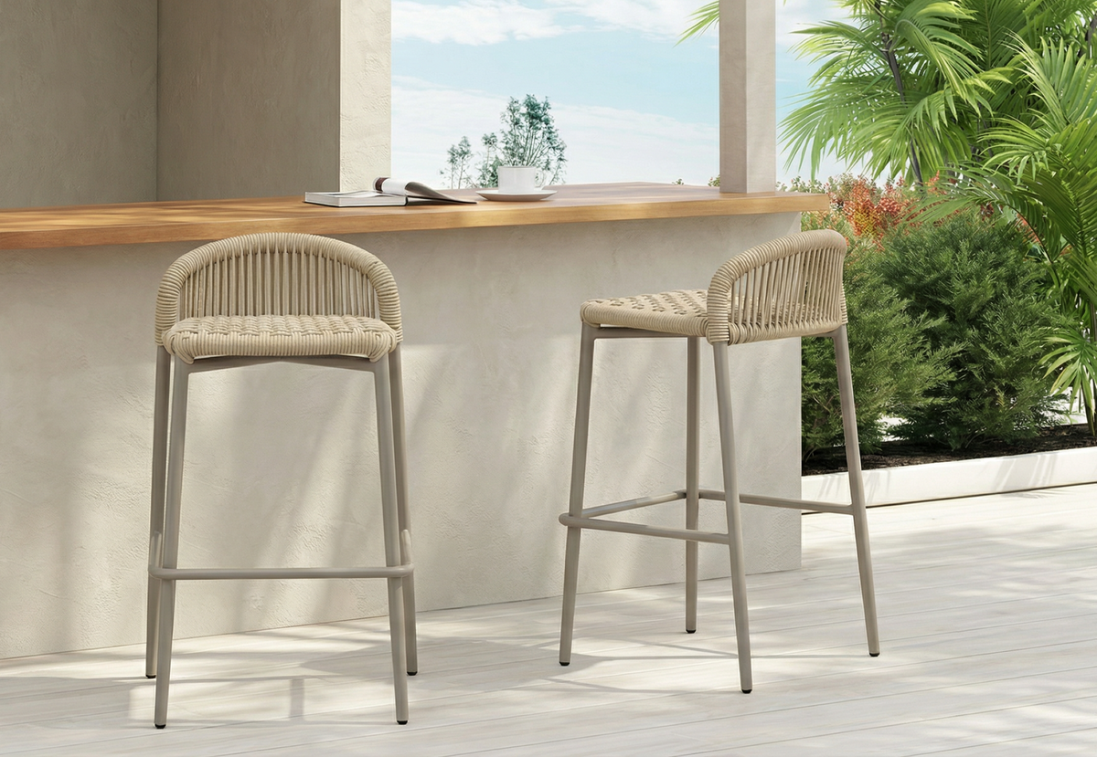 Kivaro Bar Stool Champagne (Set of 2)
