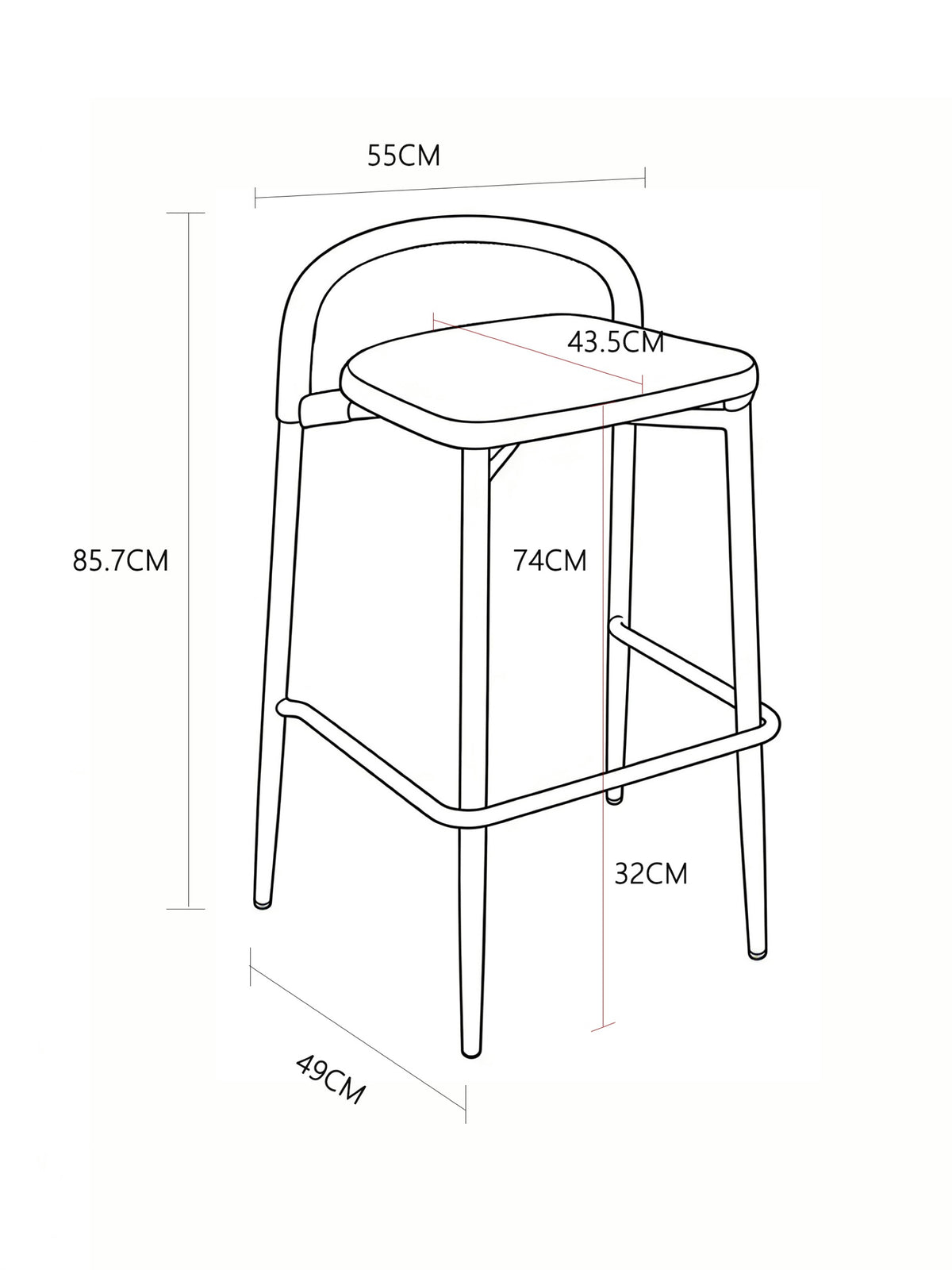 Kivaro Bar Stool Champagne (Set of 2)