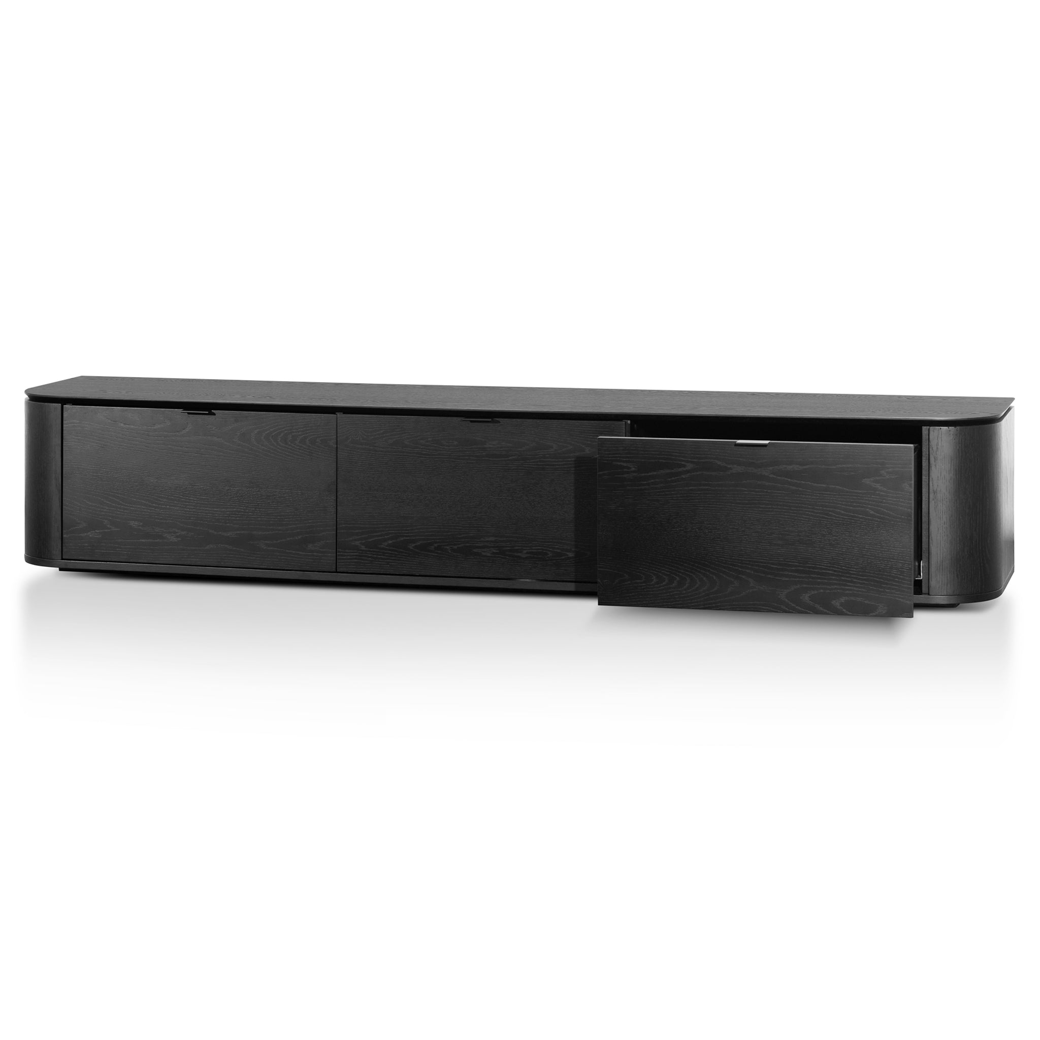 2.4m Palermo TV Entertainment Unit - Black Oak