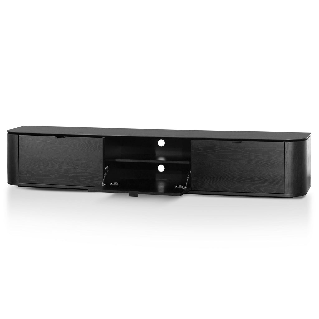 2.4m Palermo TV Entertainment Unit - Black Oak