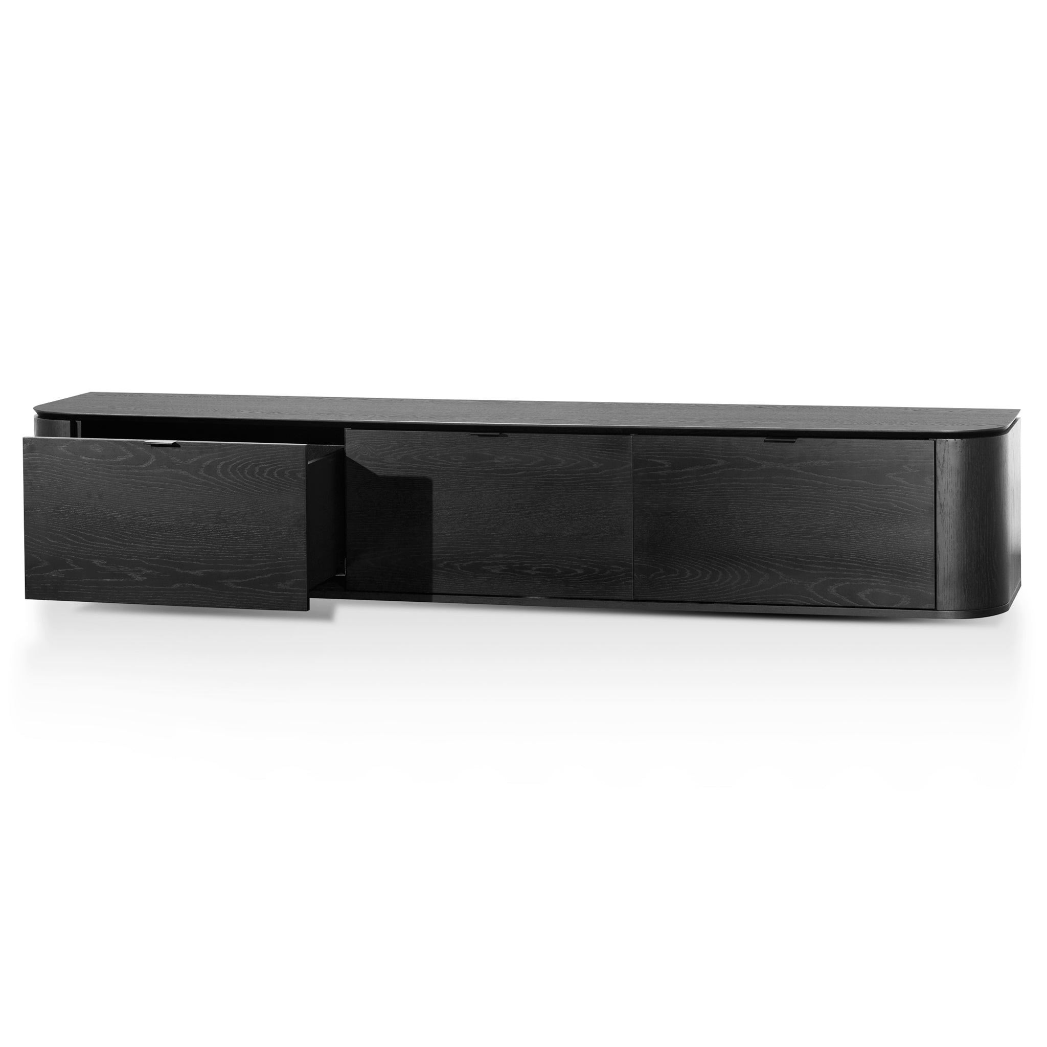 2.4m Palermo TV Entertainment Unit - Black Oak