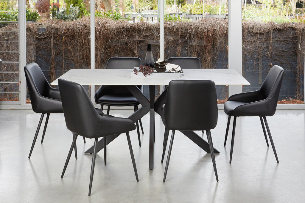 Rattan Dining Chair Black (Set of 2)