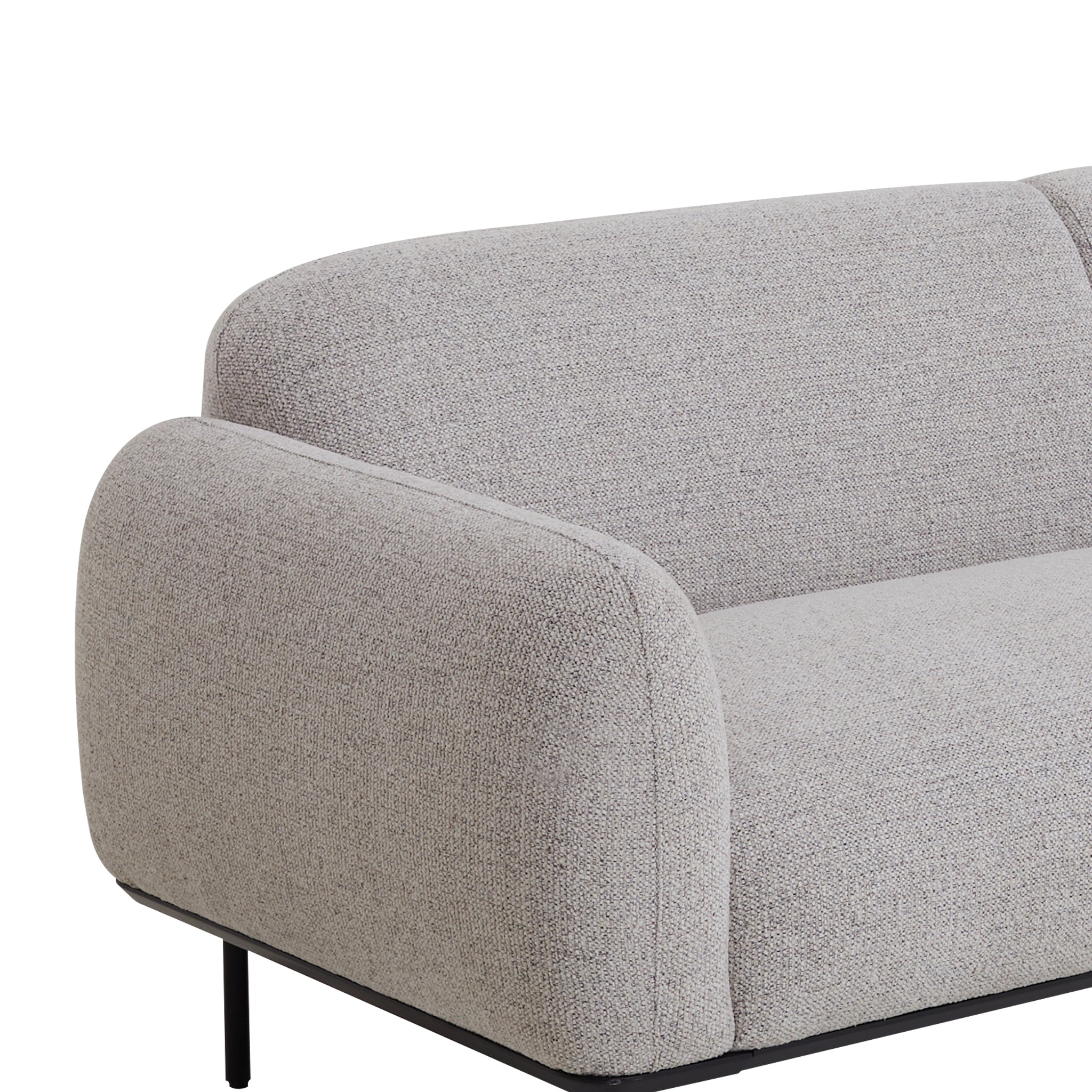 3 Seater Fabric Sofa - Speckled Grey