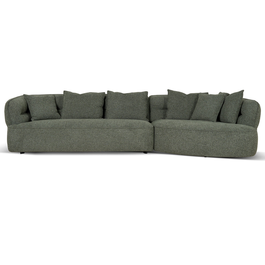 Right Chaise Sofa - Coral Dark Green