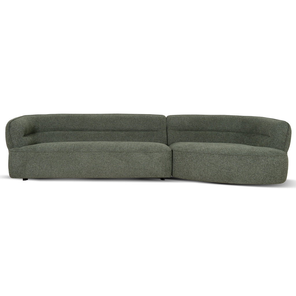 Right Chaise Sofa - Coral Dark Green