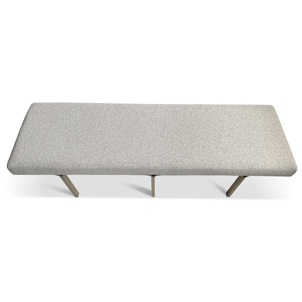 1.5m Brushed Gold Firenze Ottoman- Clay Grey