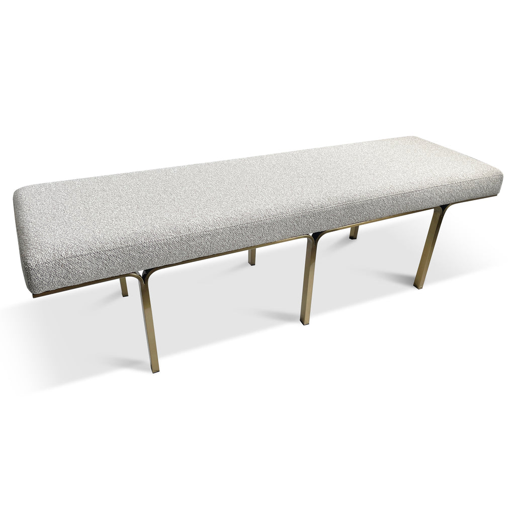 1.5m Brushed Gold Firenze Ottoman- Clay Grey