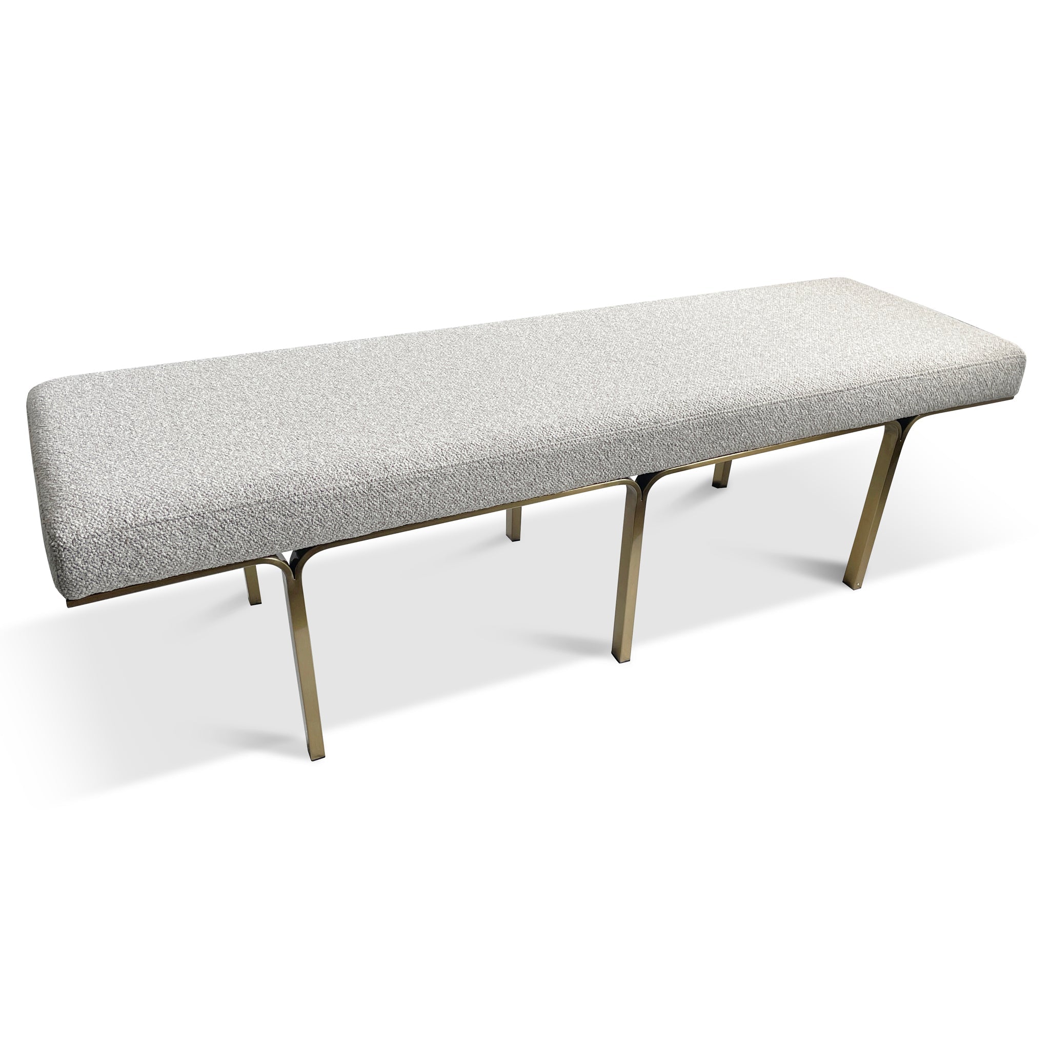 1.5m Brushed Gold Firenze Ottoman- Clay Grey