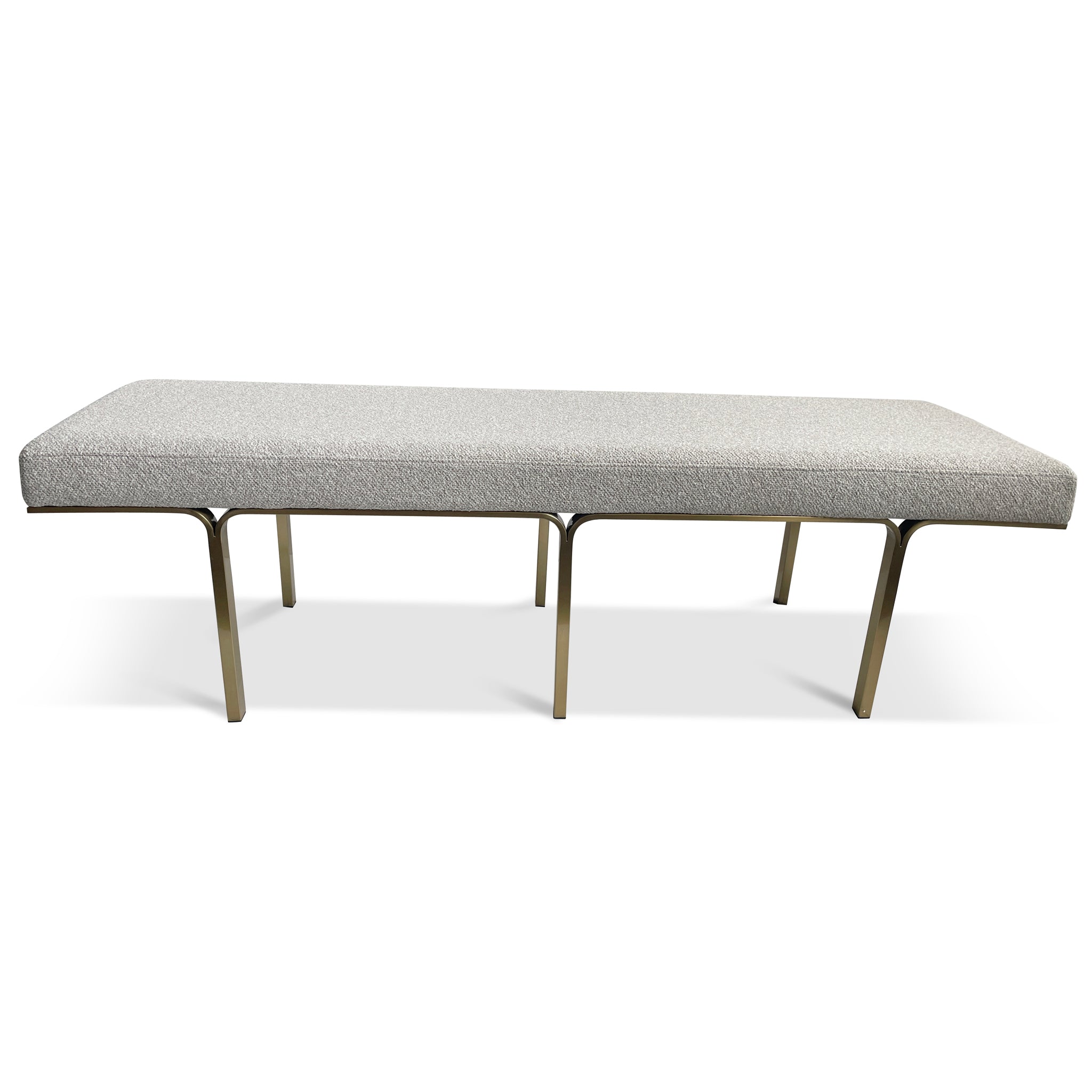 1.5m Brushed Gold Firenze Ottoman- Clay Grey