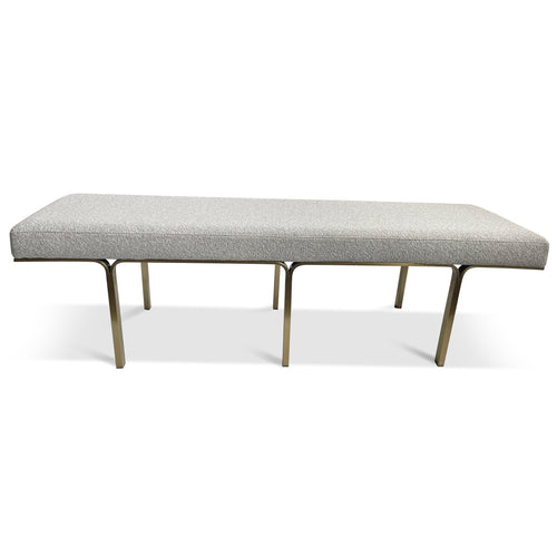 1.5m Brushed Gold Firenze Ottoman- Clay Grey