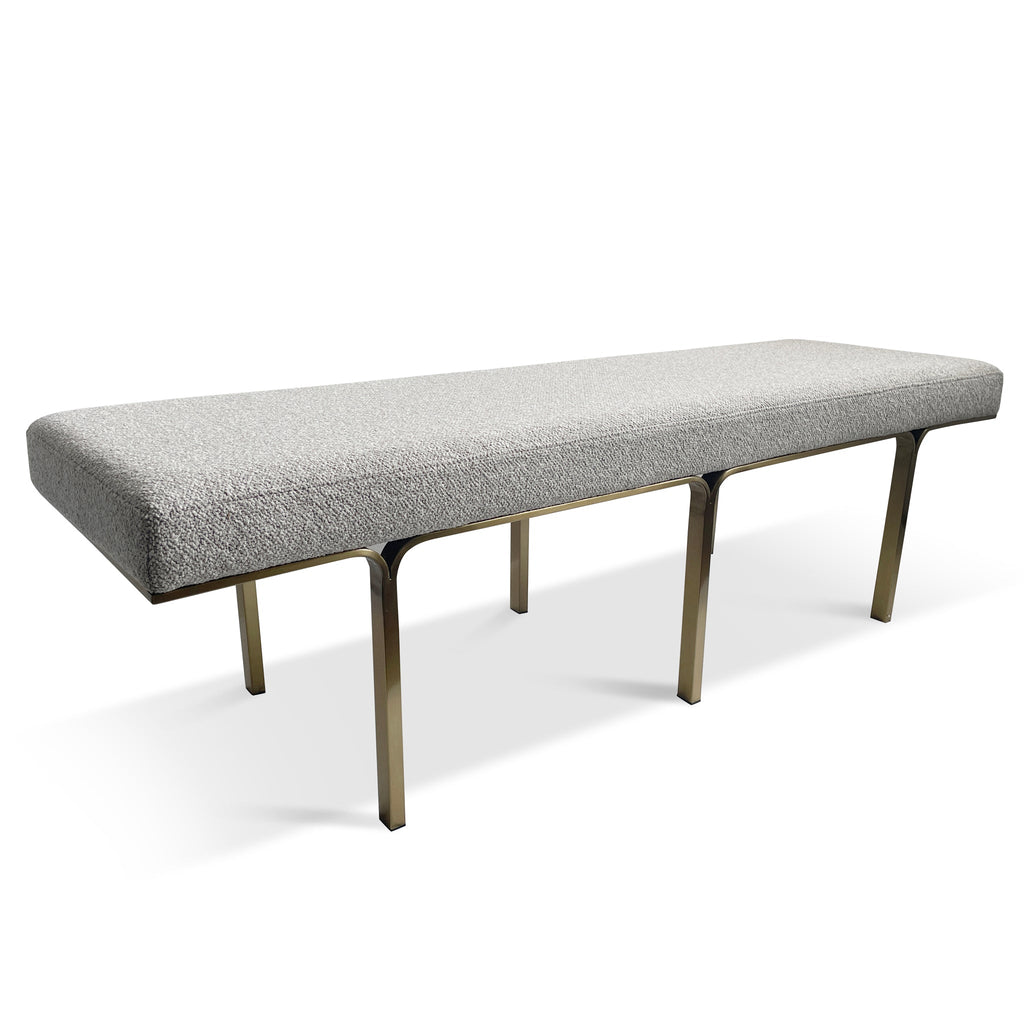 1.5m Brushed Gold Firenze Ottoman- Clay Grey