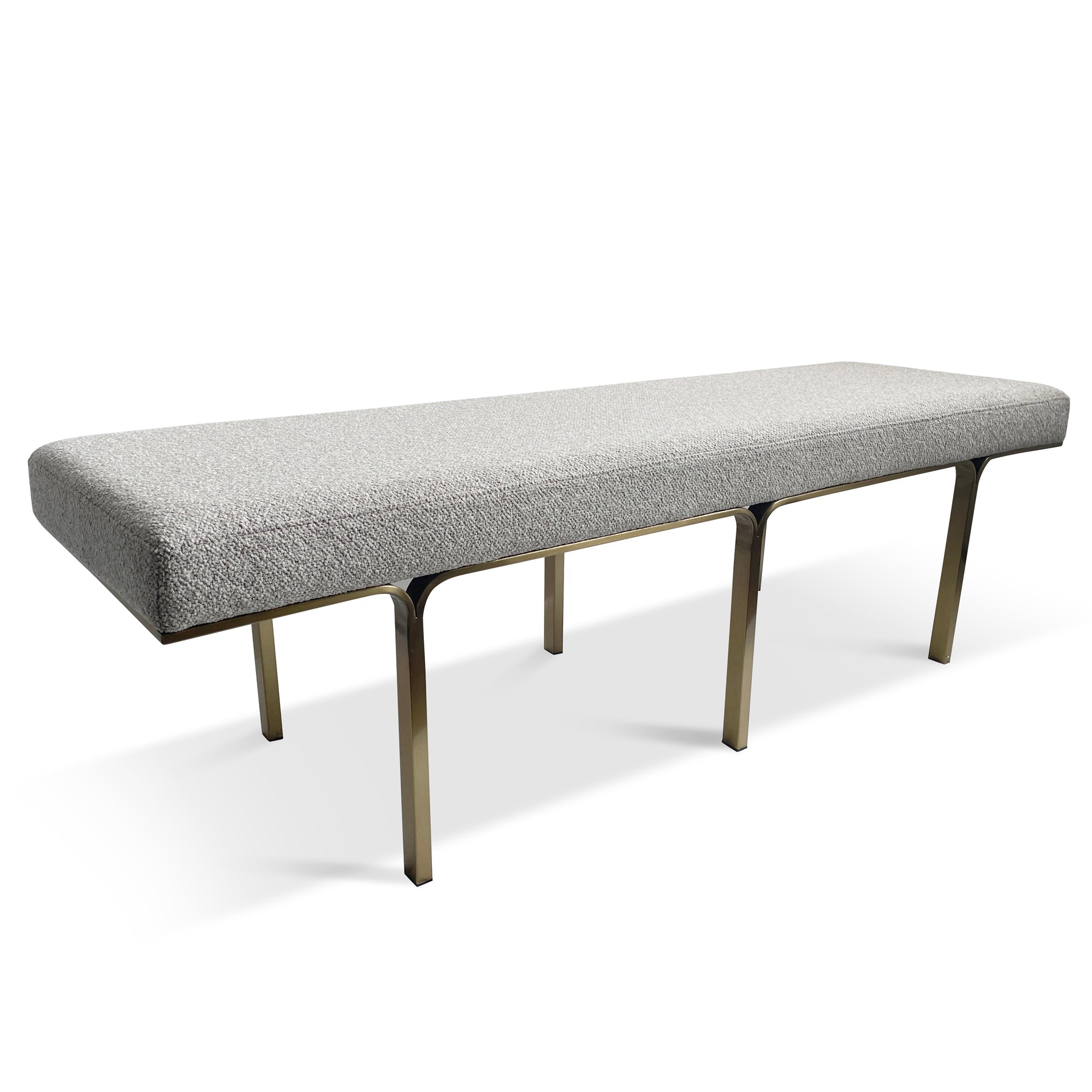 1.5m Brushed Gold Firenze Ottoman- Clay Grey
