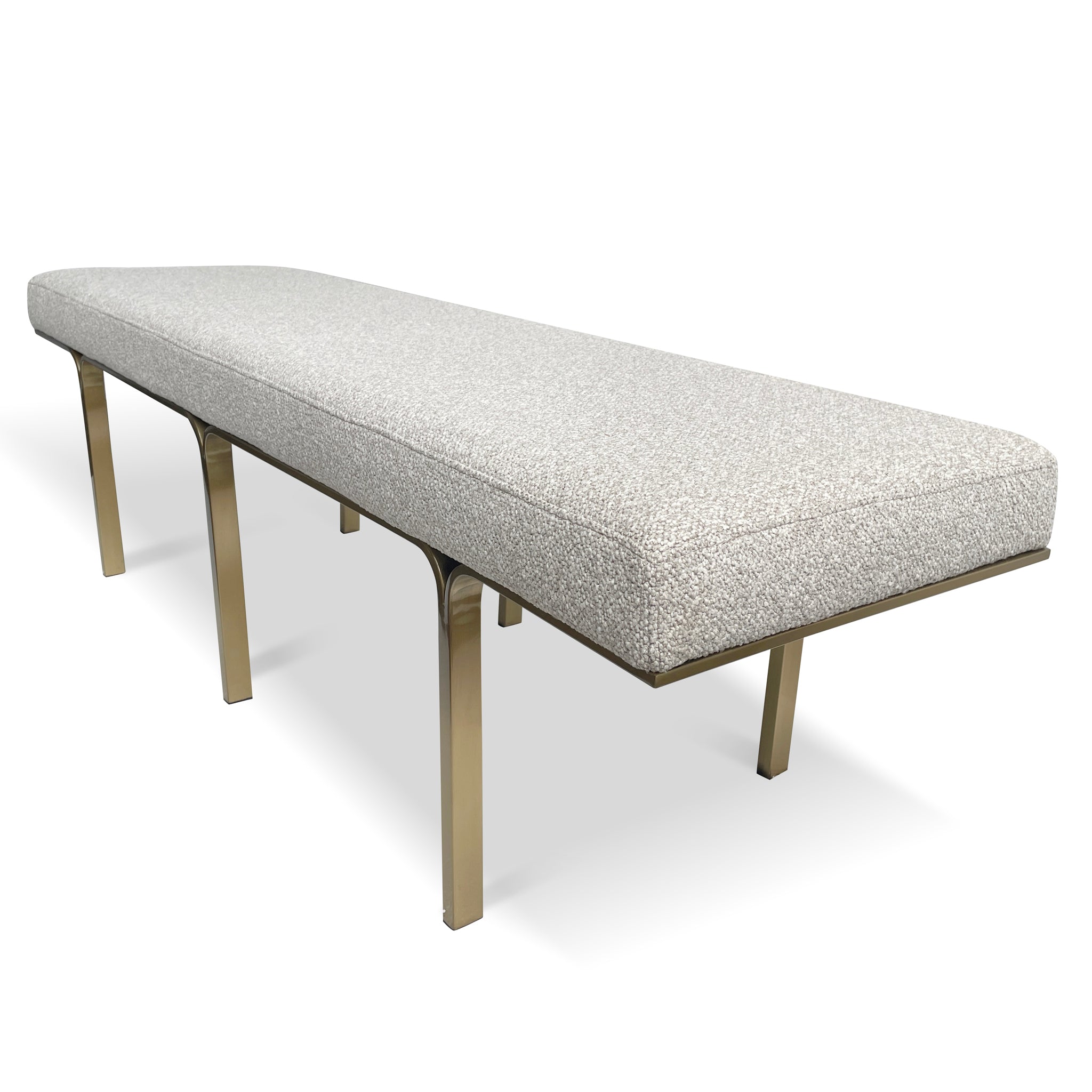 1.5m Brushed Gold Firenze Ottoman- Clay Grey
