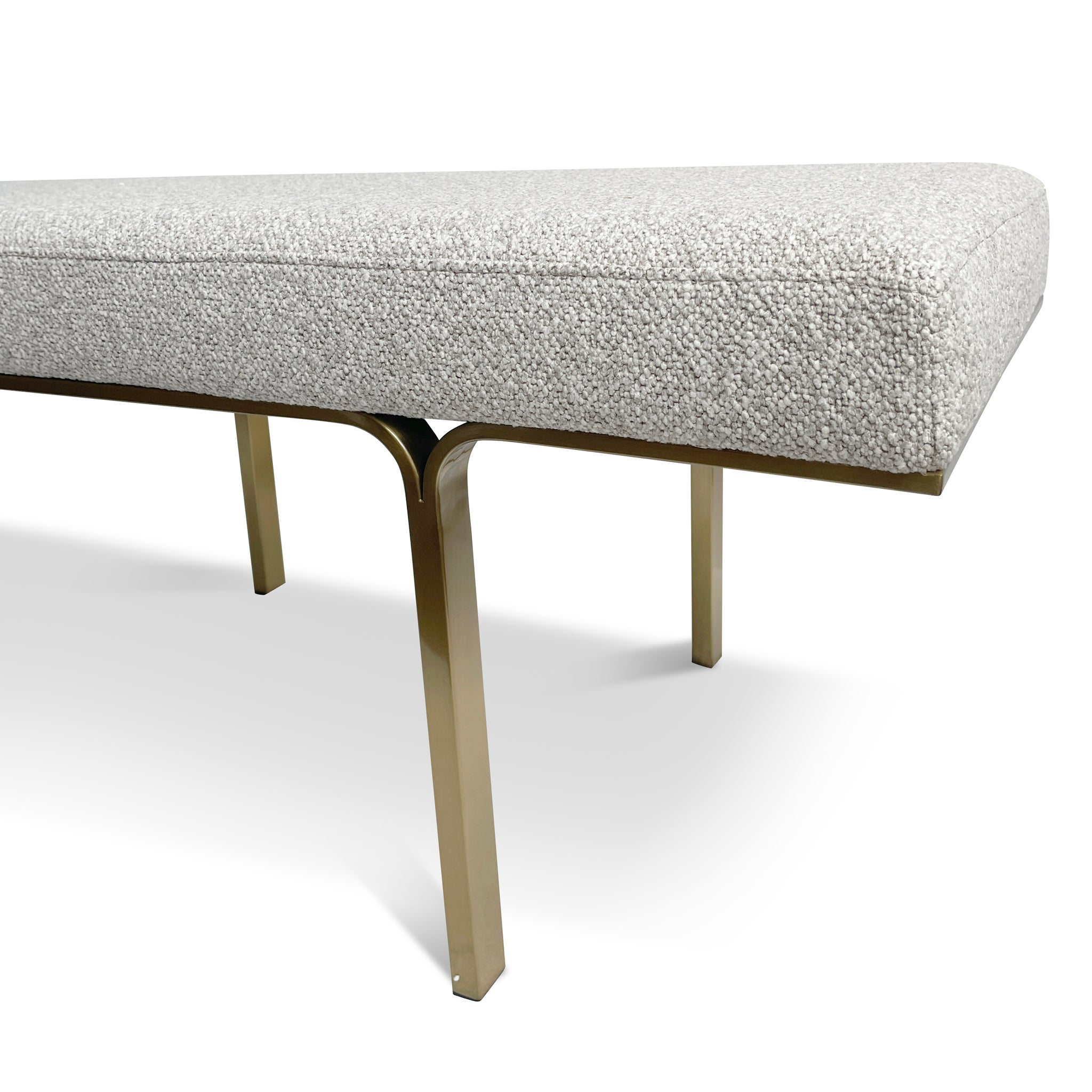1.5m Brushed Gold Firenze Ottoman- Clay Grey
