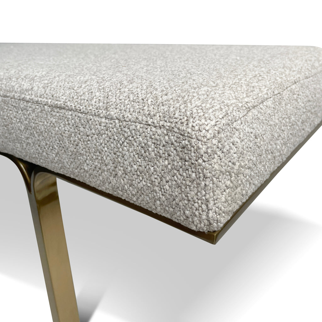 1.5m Brushed Gold Firenze Ottoman- Clay Grey