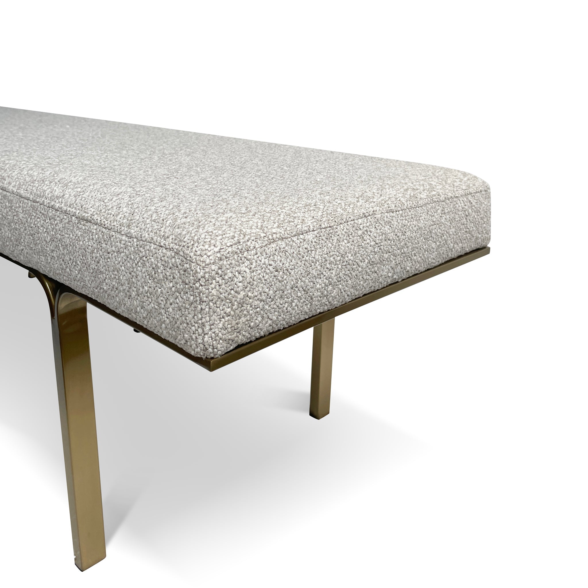 1.5m Brushed Gold Firenze Ottoman- Clay Grey