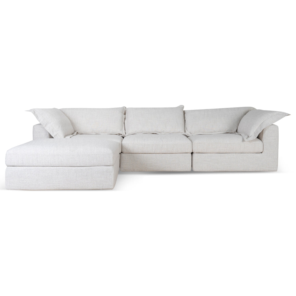 3 Seater Chaise Sofa - Pebble Beige