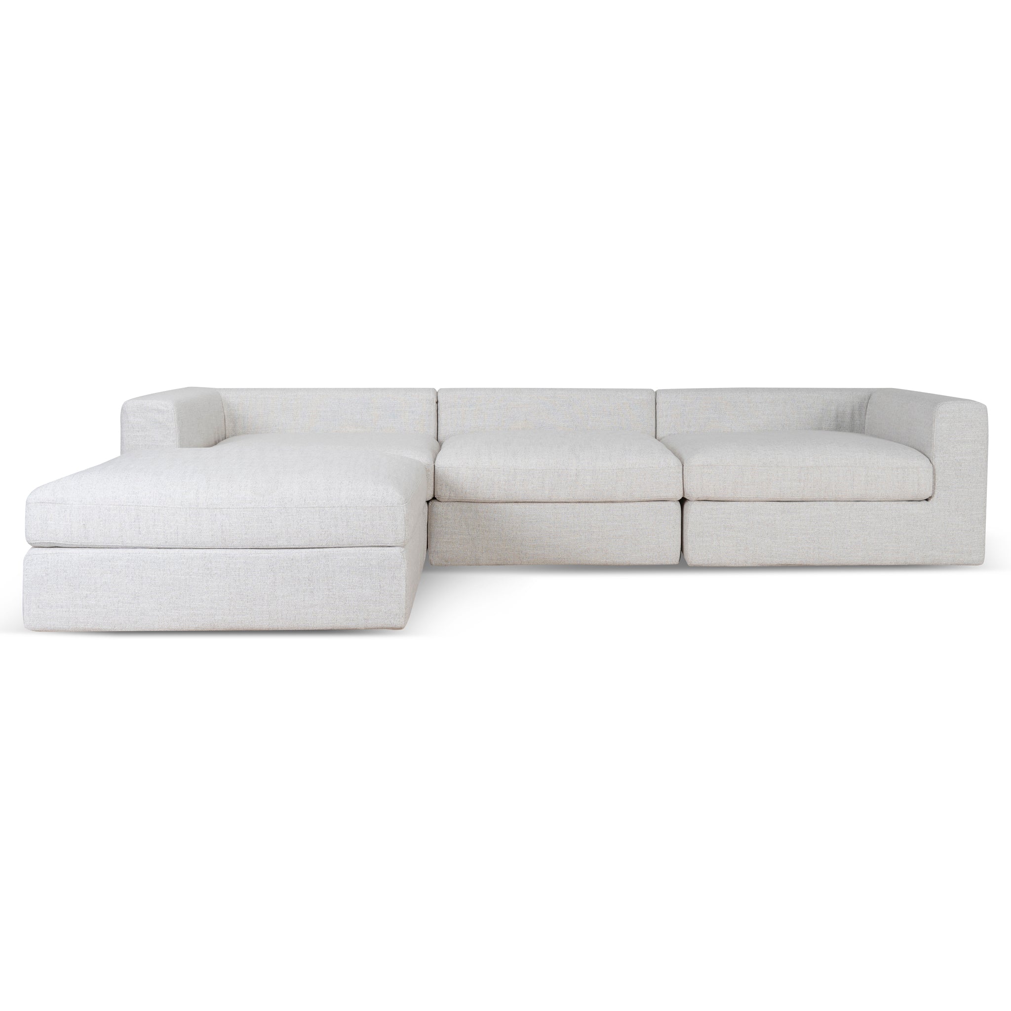 3 Seater Chaise Sofa - Pebble Beige