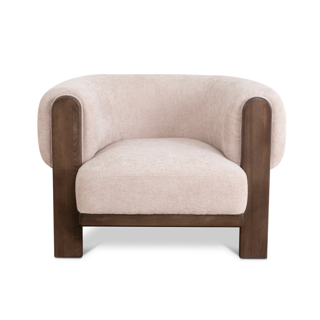 Walnut Armchair - Nicki Blush