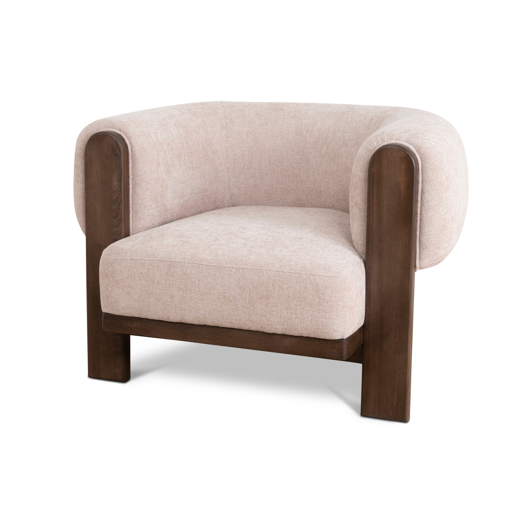 Walnut Armchair - Nicki Blush