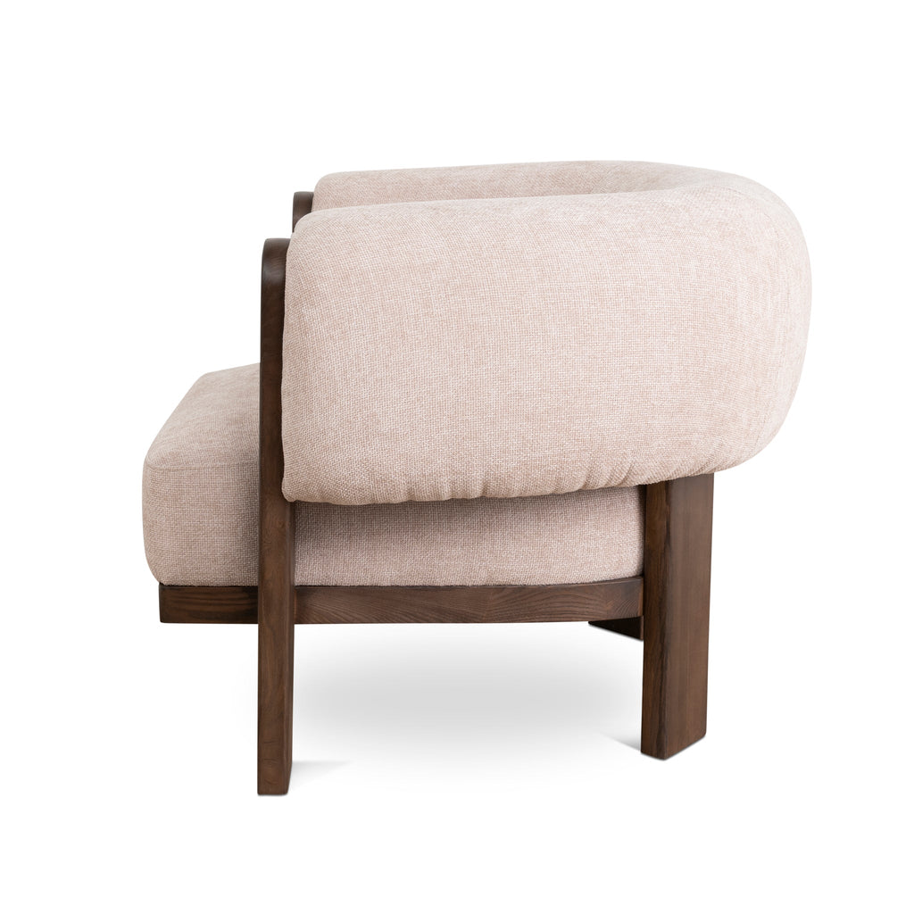 Walnut Armchair - Nicki Blush