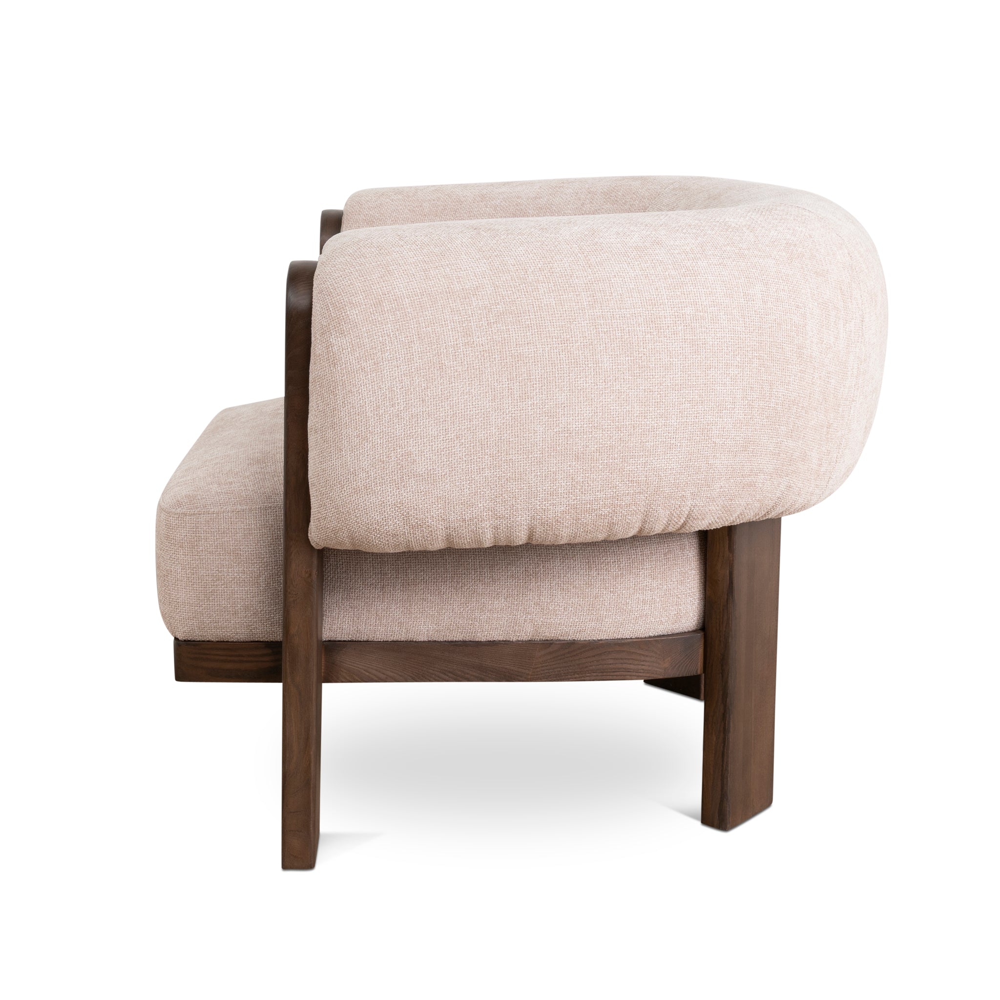 Walnut Armchair - Nicki Blush