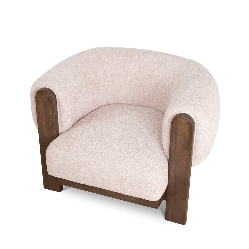 Walnut Armchair - Nicki Blush
