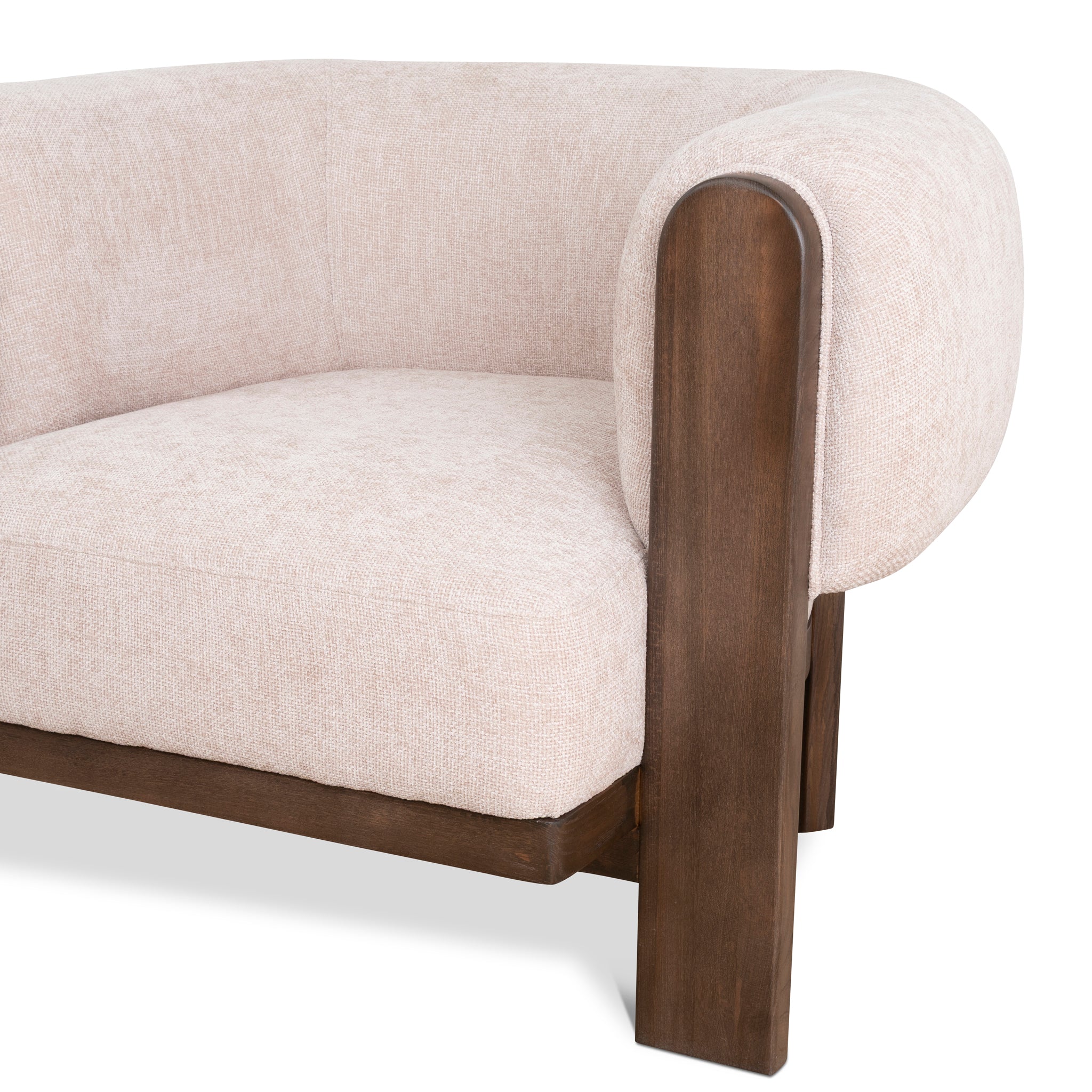 Walnut Armchair - Nicki Blush