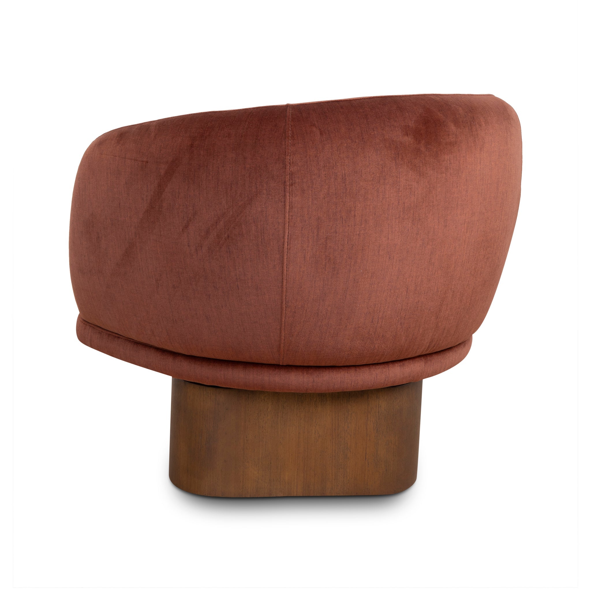 Fabric Swivel Armchair - Burnt Brown
