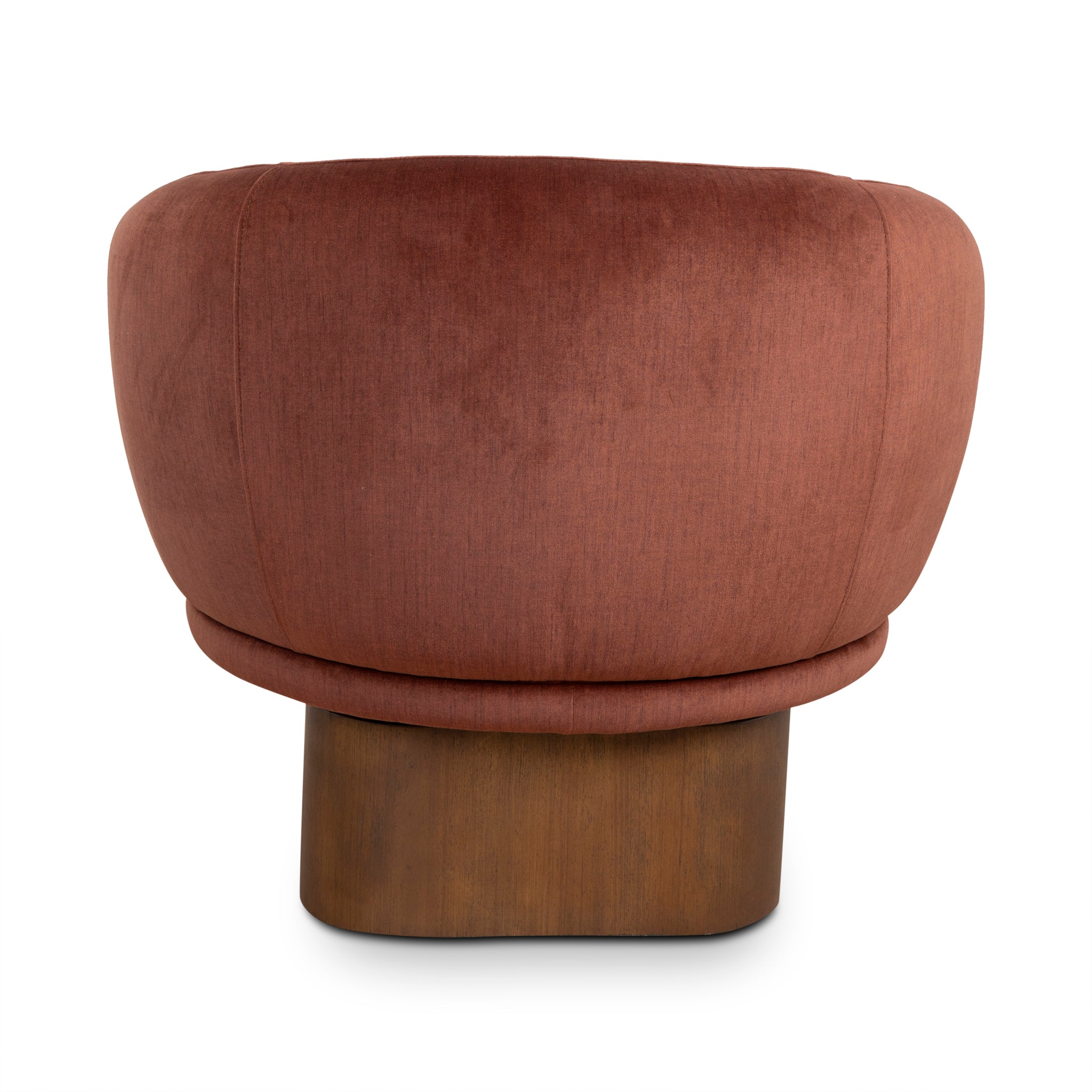 Fabric Swivel Armchair - Burnt Brown