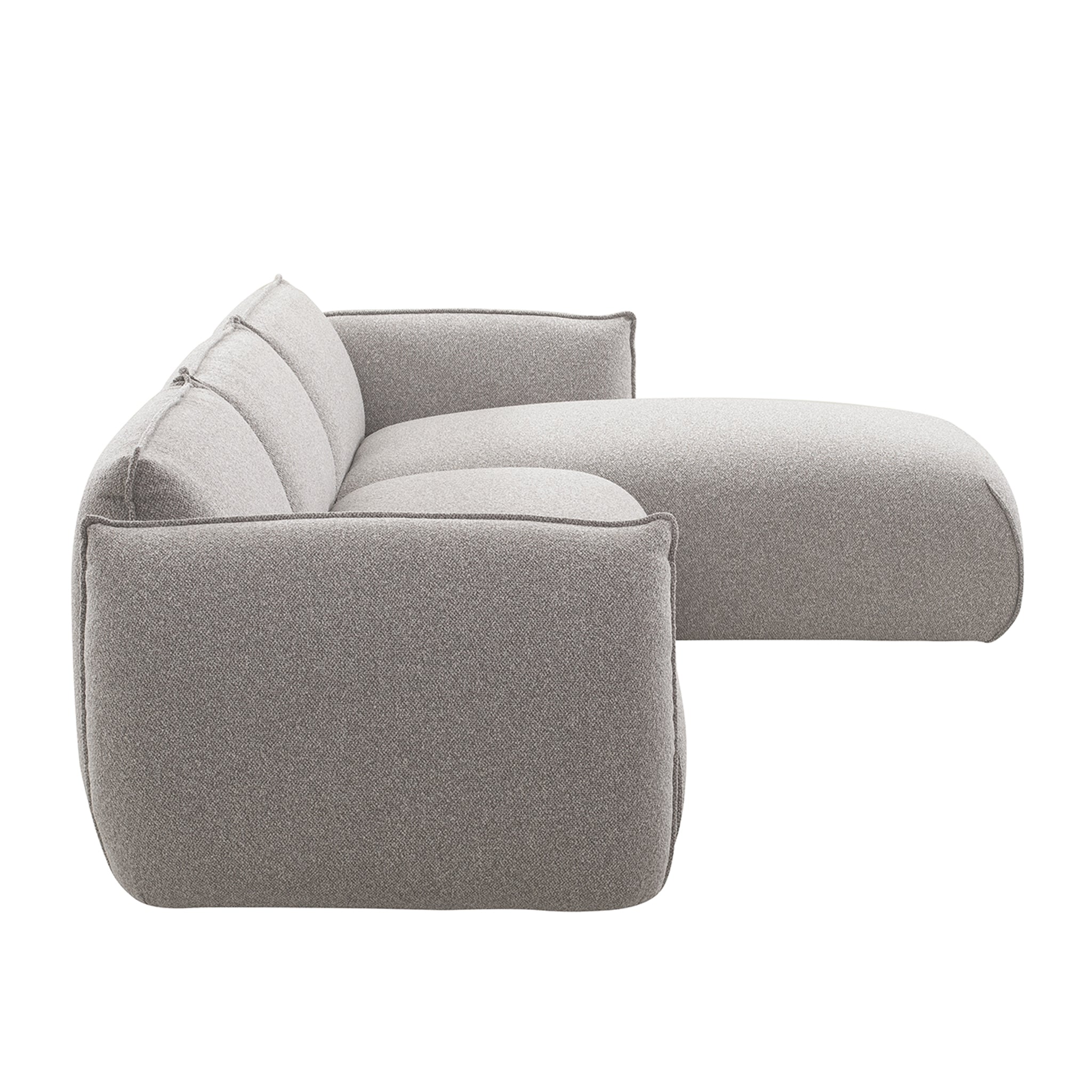 3 Seater Right Chaise Sofa - Clay Grey
