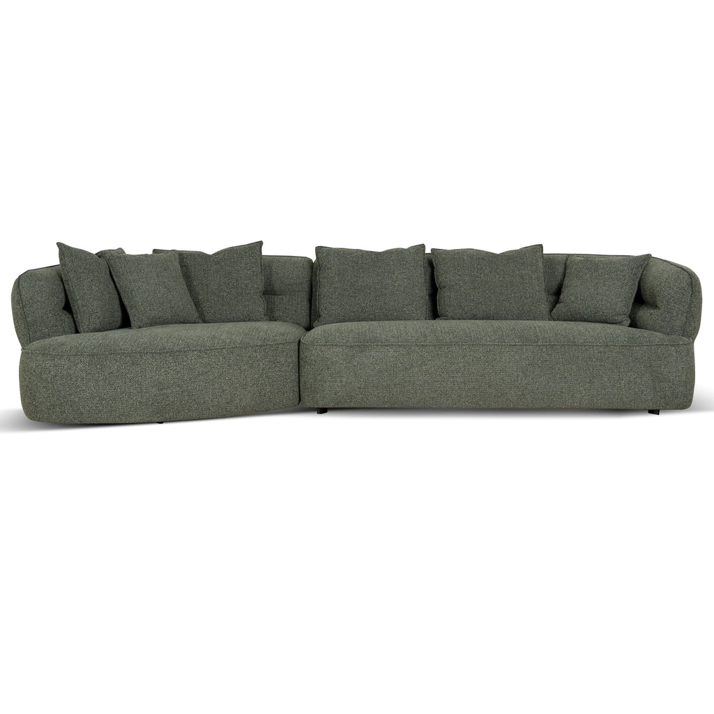 Left Chaise Sofa - Coral Dark Green