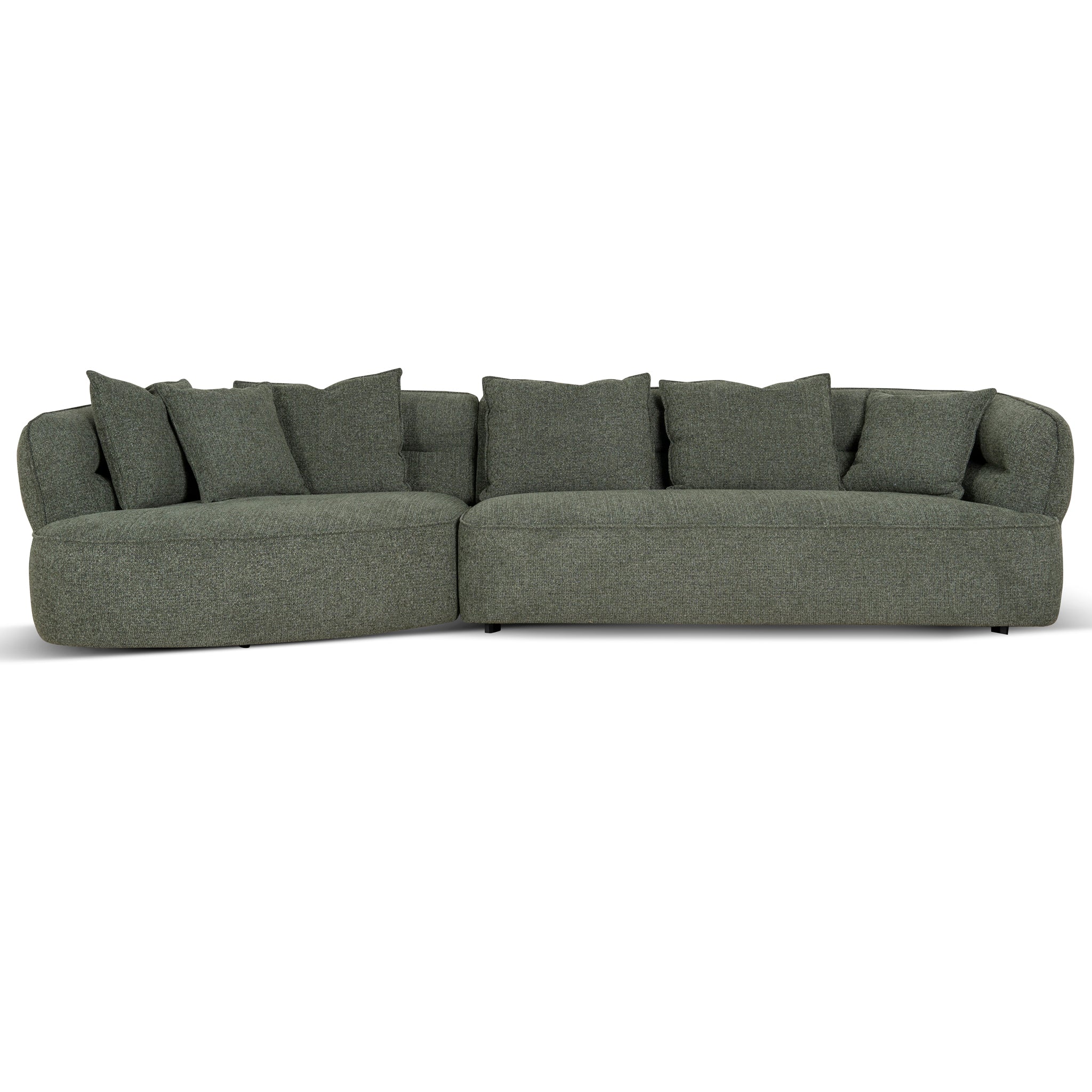 Left Chaise Sofa - Coral Dark Green