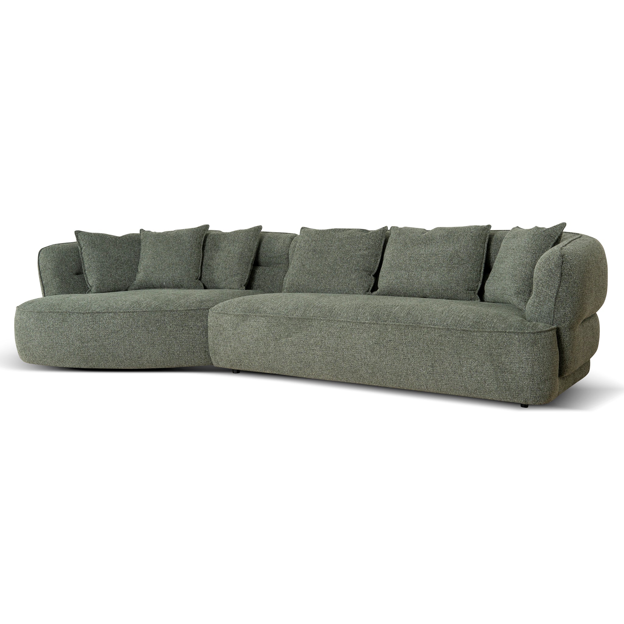 Left Chaise Sofa - Coral Dark Green
