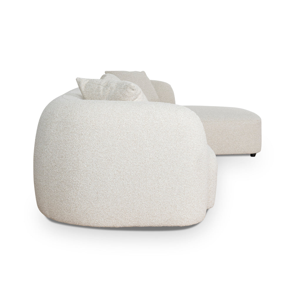 3 Seater Right Chaise Sofa - Oatmeal Beige