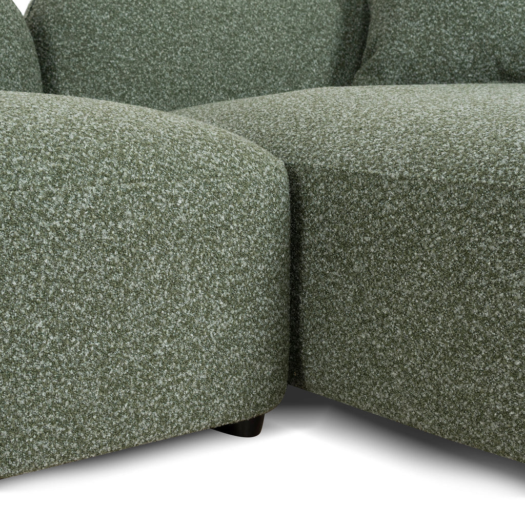 3 Seater Right Chaise Sofa - Amazon Green