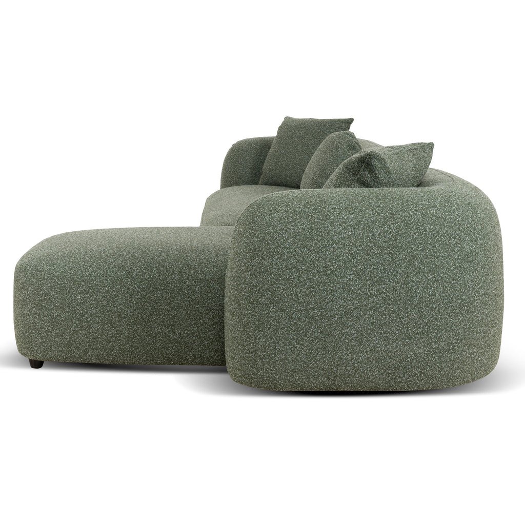 3 Seater Right Chaise Sofa - Amazon Green