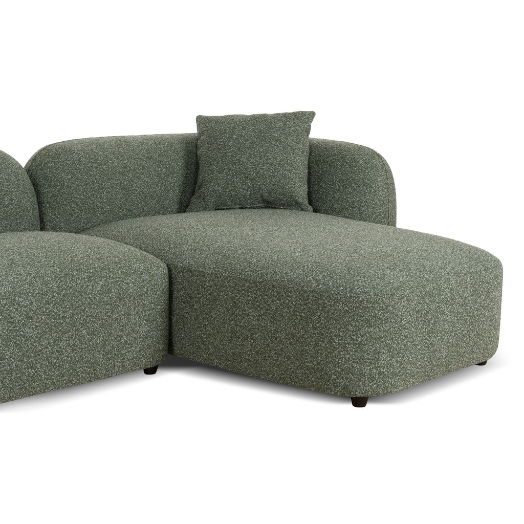 3 Seater Right Chaise Sofa - Amazon Green