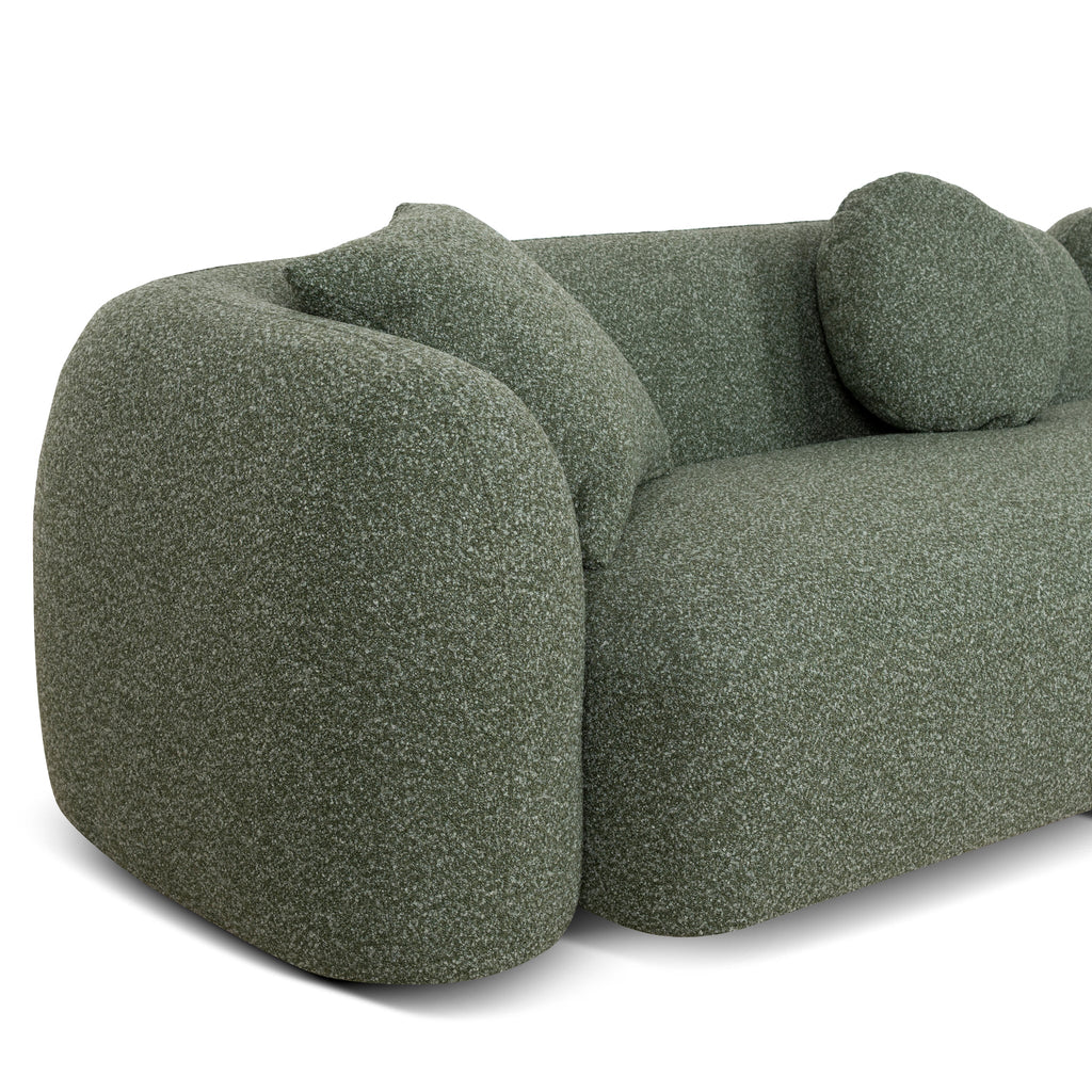 3 Seater Right Chaise Sofa - Amazon Green