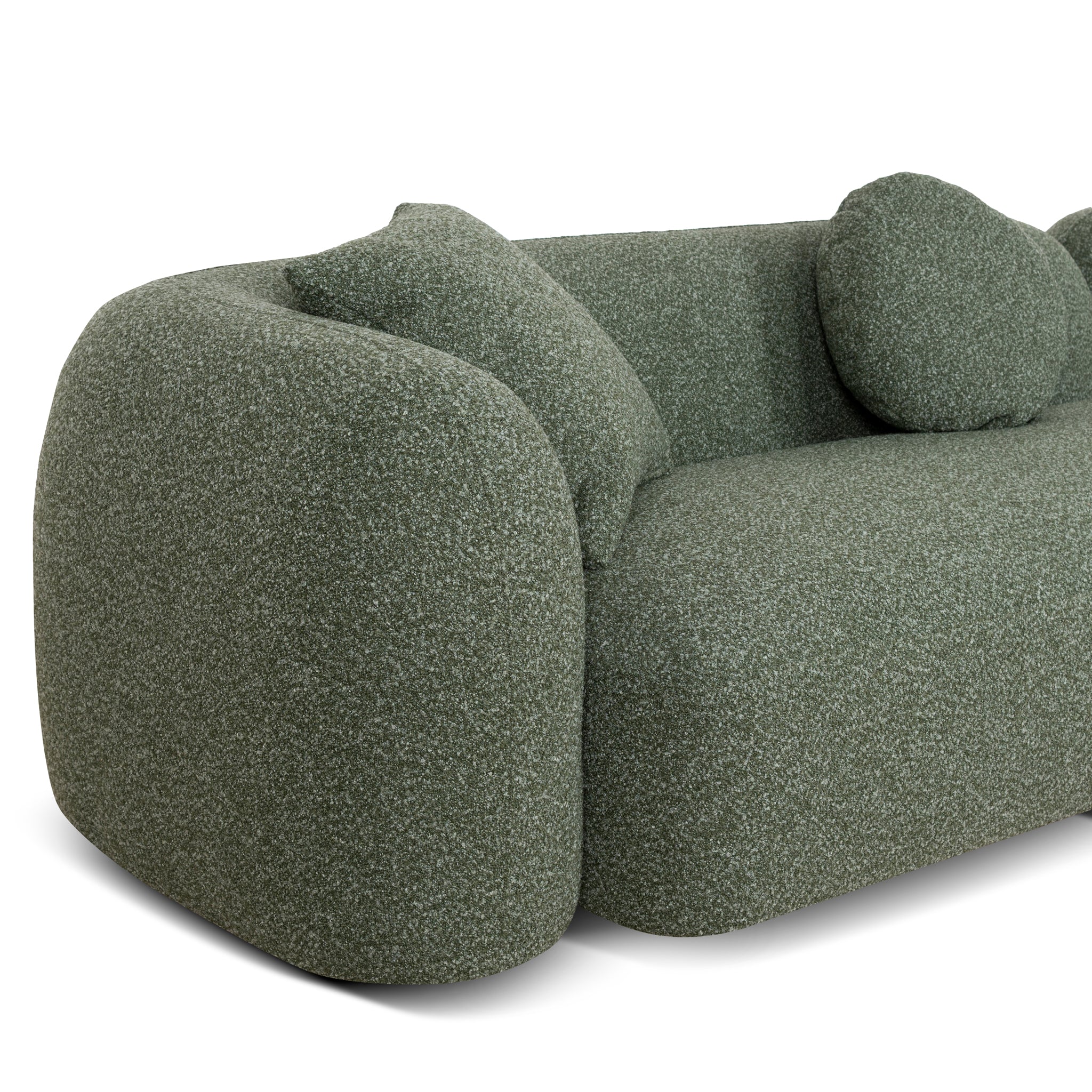 3 Seater Right Chaise Sofa - Amazon Green