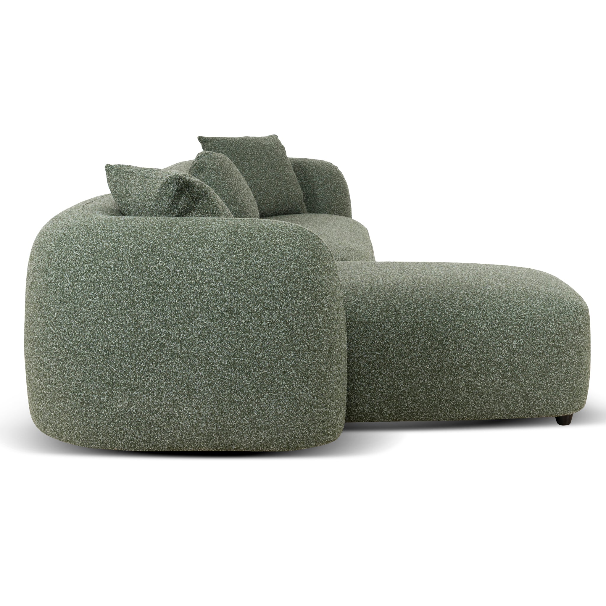 3 Seater Left Chaise Sofa - Amazon Green