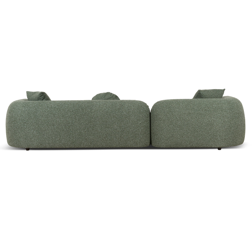 3 Seater Left Chaise Sofa - Amazon Green