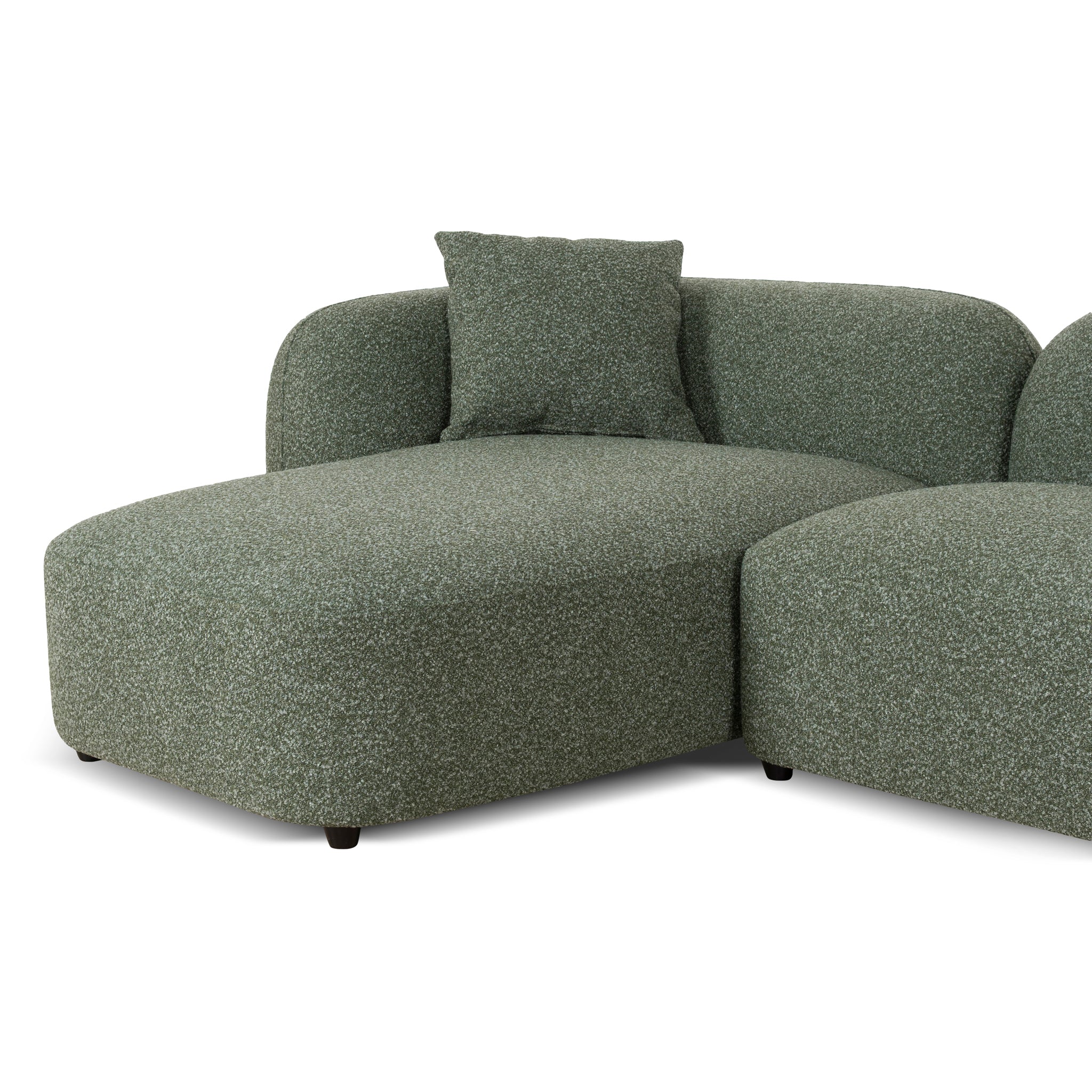 3 Seater Left Chaise Sofa - Amazon Green