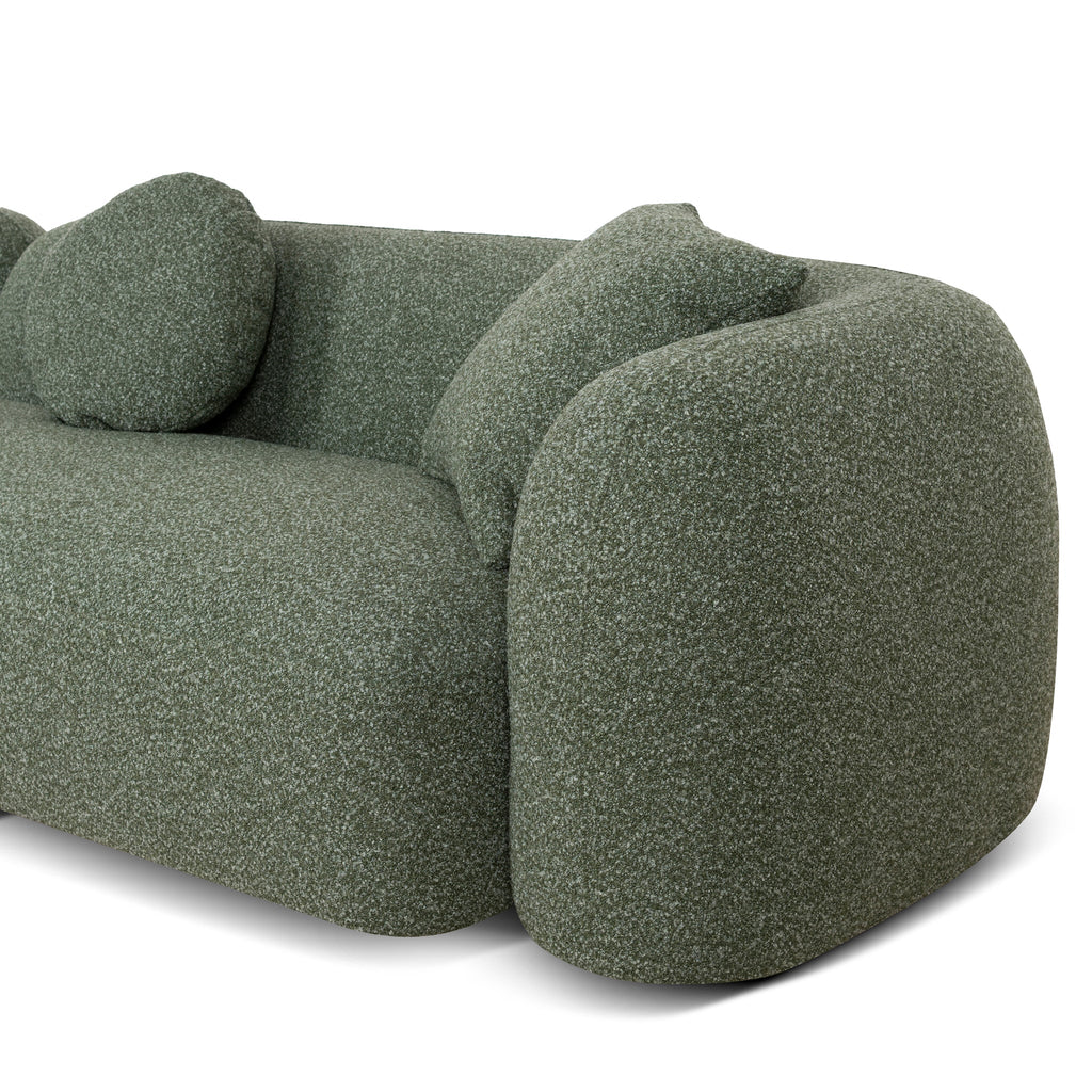 3 Seater Left Chaise Sofa - Amazon Green