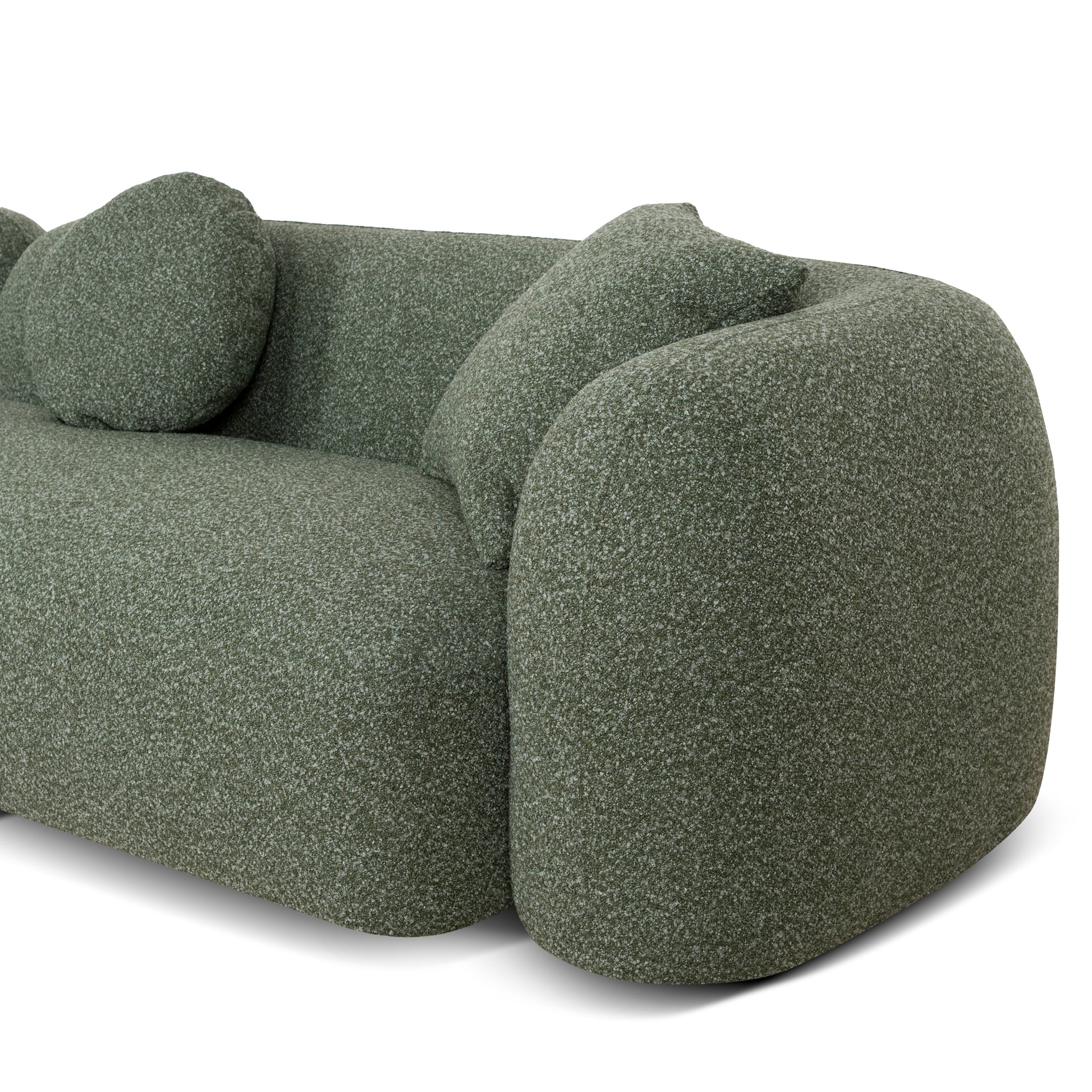 3 Seater Left Chaise Sofa - Amazon Green