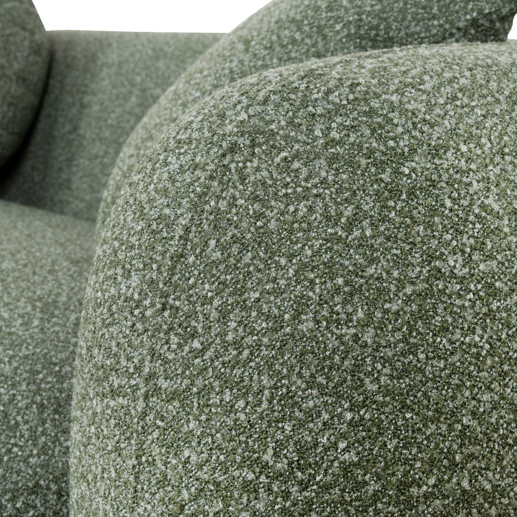 3 Seater Left Chaise Sofa - Amazon Green